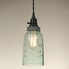 Half Gallon Open Bottom Mason Jar Pendant Lamp (Option: Barn Roof)