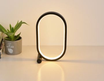 Usb Plug-In Lamp Oval Acrylic Lamp Touch Control (Electrical outlet: USB, Color: Black)