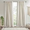 Cotton Printed Curtain Panel with Chenille Stripe and Lining(Only 1 Pc Panel)