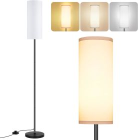 Floor Lamp for Living Room, Modern Standing Lamps with Lampshade, Minimalist Tall Lamp with Foot Switch for Living Room, Bedroom, Kids Room, Office(Bu (Color: White)