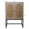 2 Door high cabinet, rattan