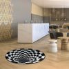 Visual Floor Area Mat Anti-slip Illusion Rug Doormat Round