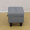 Grey Linen Living Room Sofa Ottoman