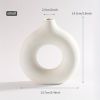 Modern White Ceramic Vase White Vases For Decor; Home Decor Vase; Boho Vases For Decor; Circle Vase; Round Vase; Donut Vase; Decorative Vase