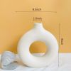 Modern White Ceramic Vase White Vases For Decor; Home Decor Vase; Boho Vases For Decor; Circle Vase; Round Vase; Donut Vase; Decorative Vase